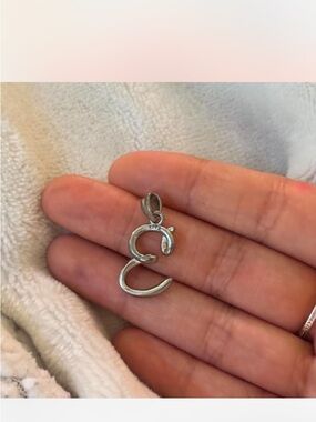 Silver Letter 'e' Initial Pendant Necklace Charm